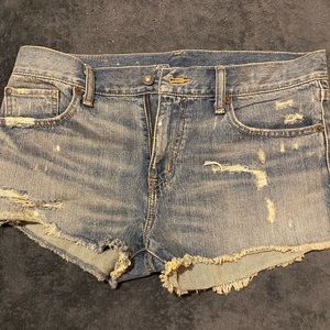 DENIM & SUPPLY RALPH LAUREN Boyfriend Cut Off Denim Jean Shorts Fray Hem